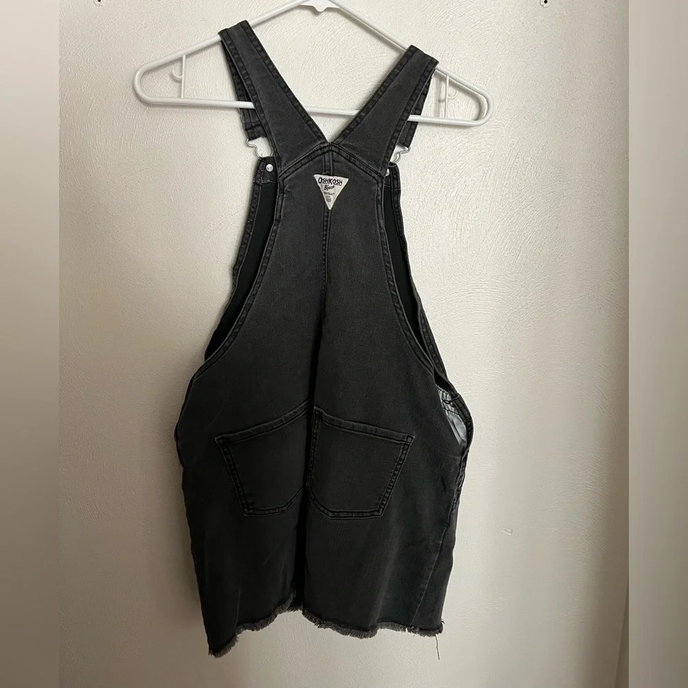 OSHKOSH B'GOSH Washed Denim Casual Overall Denim Jumper Black Girl's Size 14 GUC
